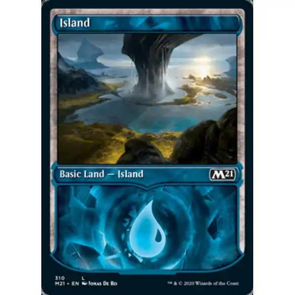 MtG 2021 Core Set Land Island #310 [Showcase, Foil]