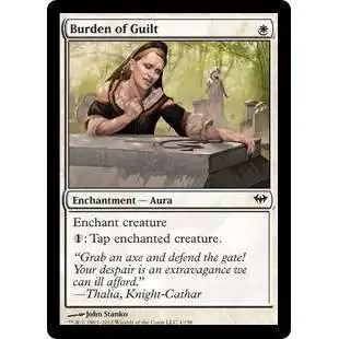 MtG Trading Card Game Dark Ascension Common FOIL Burden of Guilt #4