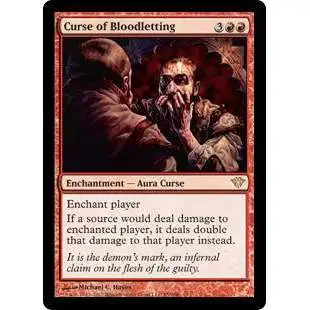 MtG Trading Card Game Dark Ascension Rare Curse of Bloodletting #85