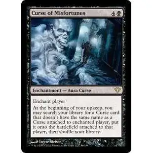 MtG Trading Card Game Dark Ascension Rare Curse of Misfortunes #56