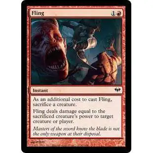MtG Trading Card Game Dark Ascension Common FOIL Fling #90
