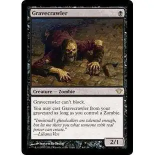 MtG Trading Card Game Dark Ascension Rare Foil Gravecrawler #64