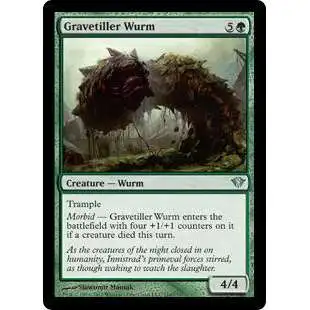 MtG Trading Card Game Dark Ascension Uncommon Foil Gravetiller Wurm #116