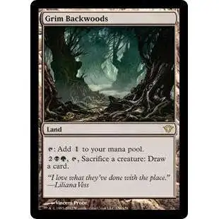 MtG Trading Card Game Dark Ascension Rare Grim Backwoods #156
