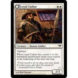 MtG Trading Card Game Dark Ascension Common FOIL Loyal Cathar / Unhallowed Cathar #13
