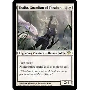 MtG Trading Card Game Dark Ascension Rare FOIL Thalia, Guardian of Thraben #24