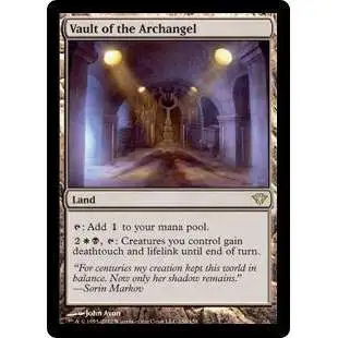 MtG Trading Card Game Dark Ascension Rare Vault of the Archangel #158