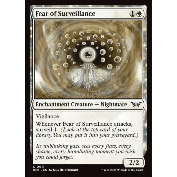 MtG Duskmourn: House of Horror Common FOIL Fear of Surveillance #11