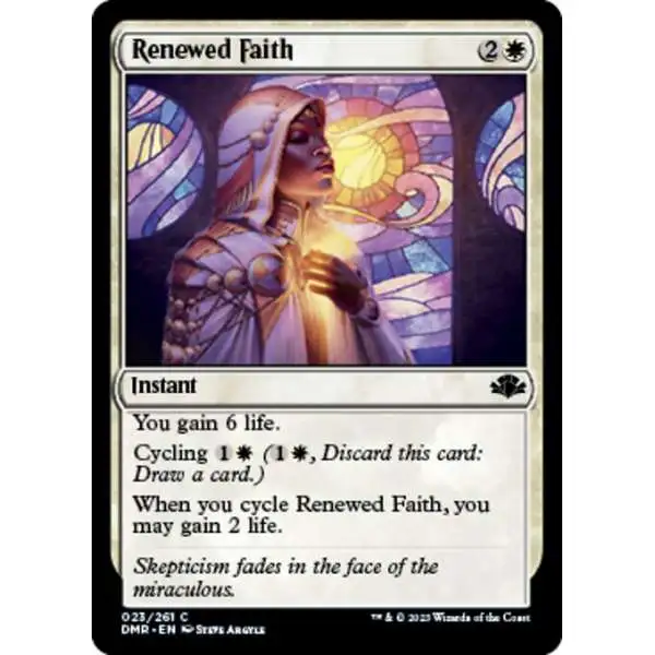 MtG Dominaria Remastered Common Renewed Faith #23