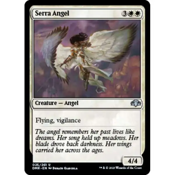 MtG Dominaria Remastered Uncommon FOIL Serra Angel #25