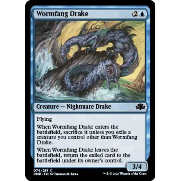 MtG Dominaria Remastered Common FOIL Wormfang Drake #74