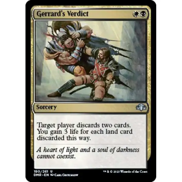 MtG Dominaria Remastered Uncommon FOIL Gerrard's Verdict #190