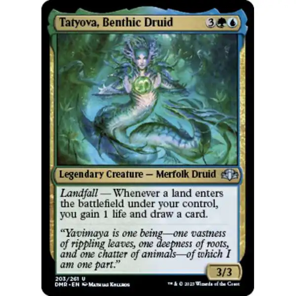 MtG Dominaria Remastered Uncommon Tatyova, Benthic Druid #203