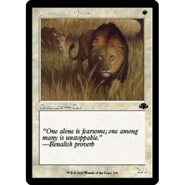 MtG Dominaria Remastered Common Savannah Lions #270 [Old-Frame FOIL]