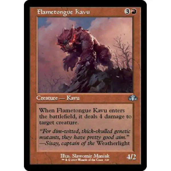 MtG Dominaria Remastered Uncommon Flametongue Kavu #320 [Old-Frame]