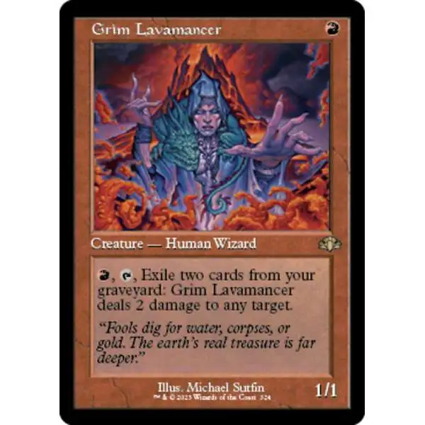 MtG Dominaria Remastered Rare Grim Lavamancer #324 [Old-Frame FOIL]