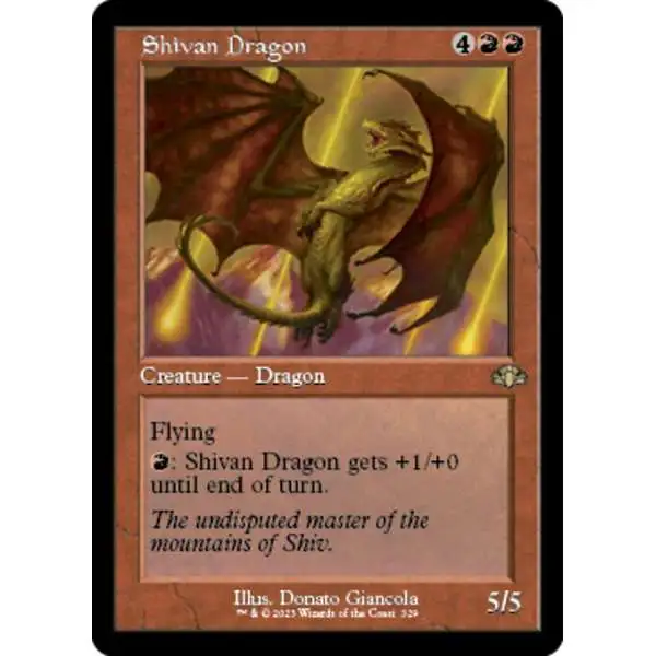 MtG Dominaria Remastered Rare Shivan Dragon #329 [Old-Frame FOIL]