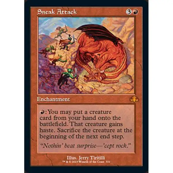 MtG Dominaria Remastered Mythic Rare Sneak Attack #331 [Old-Frame FOIL]