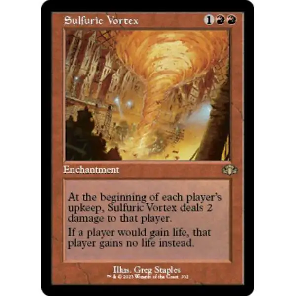 MtG Dominaria Remastered Rare Sulfuric Vortex #332 [Old-Frame FOIL]