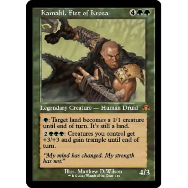 MtG Dominaria Remastered Mythic Rare Kamahl, Fist of Krosa #344 [Old-Frame]