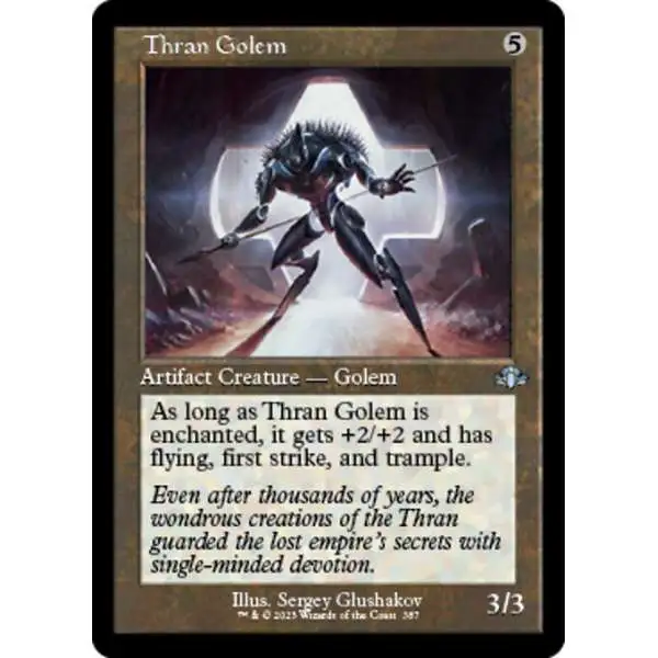 MtG Dominaria Remastered Uncommon Thran Golem #387 [Old-Frame]