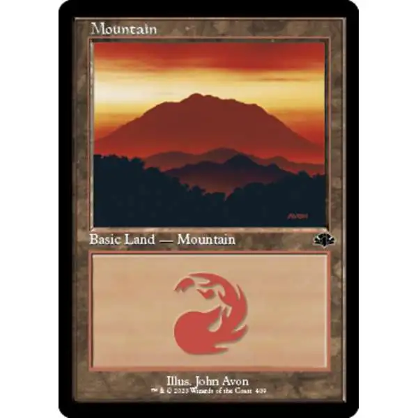 MtG Dominaria Remastered Common Mountain #409 [Old-Frame FOIL]