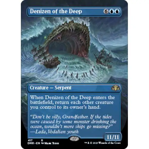 MtG Dominaria Remastered Rare Denizen of the Deep #417 [Alternate Art Borderless]