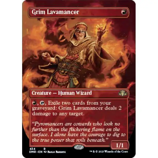 MtG Dominaria Remastered Rare Grim Lavamancer #434 [Alternate Art Borderless]