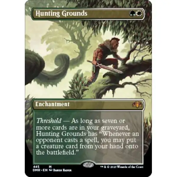 MtG Dominaria Remastered Mythic Rare Hunting Grounds #445 [Alternate Art Borderless FOIL]