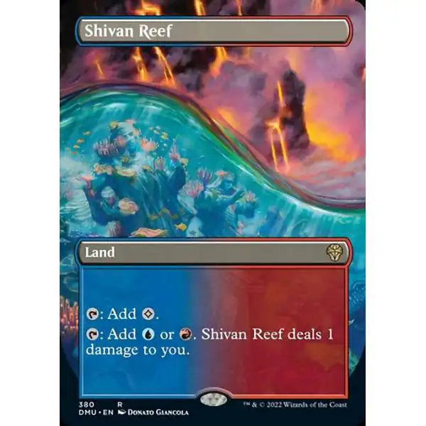 MtG Dominaria United Rare Shivan Reef #380 [Alternate Art Borderless FOIL]