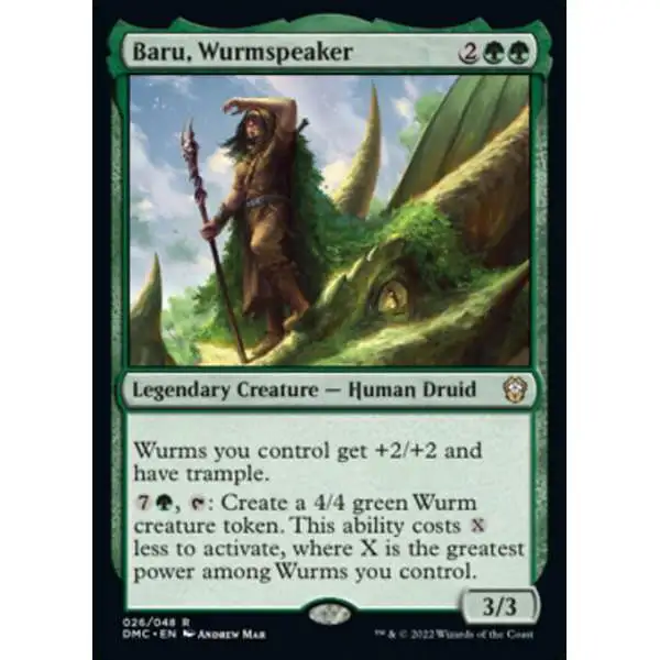 MtG Trading Card Game Dominaria United Commander Rare Baru, Wurmspeaker #26 [Set Booster]