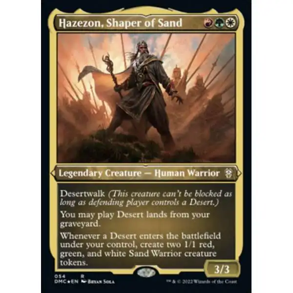 MtG Dominaria United Commander Rare Hazezon, Shaper of Sand #54 [Etched Foil]