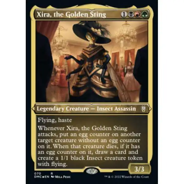 MtG Dominaria United Commander Rare Xira, the Golden Sting #70 [Etched Foil]