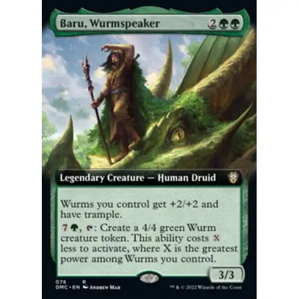 MtG Dominaria United Commander Rare Baru, Wurmspeaker #76 [Extended Art]