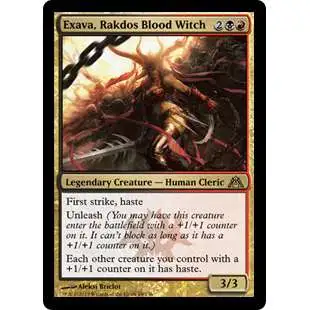 MtG Trading Card Game Dragon's Maze Rare Foil Exava, Rakdos Blood Witch #69