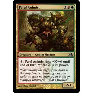 MtG Trading Card Game Dragon's Maze Uncommon Foil Feral Animist #70