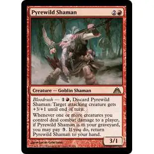MtG Trading Card Game Dragon's Maze Rare Pyrewild Shaman #36