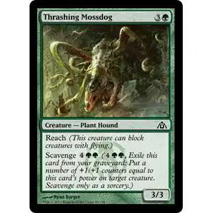 MtG Trading Card Game Dragon's Maze Common Foil Thrashing Mossdog #50