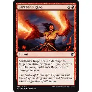 MtG Dragons of Tarkir Common Foil Sarkhan's Rage #153