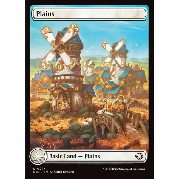 MtG Lorwyn Eclipsed Common Plains #274 [Full Art FOIL]