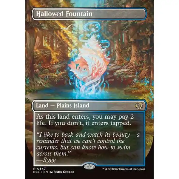 MtG Lorwyn Eclipsed Rare Hallowed Fountain // Hallowed Fountain #347 [Reversible Shockland FOIL]