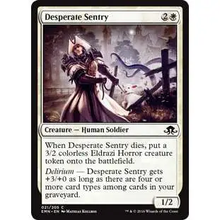 MtG Trading Card Game Eldritch Moon Common Desperate Sentry #21