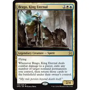 MtG Trading Card Game Eternal Masters Rare Brago, King Eternal #198