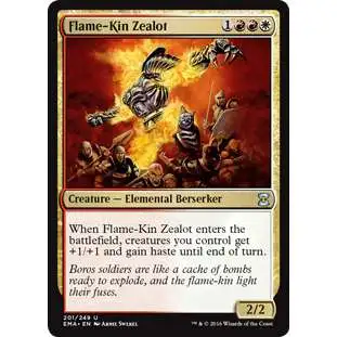MtG Trading Card Game Eternal Masters Uncommon Foil Flame-Kin Zealot #201