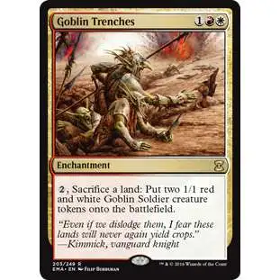 MtG Trading Card Game Eternal Masters Rare Goblin Trenches #203