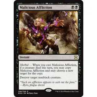 MtG Trading Card Game Eternal Masters Rare Malicious Affliction #96