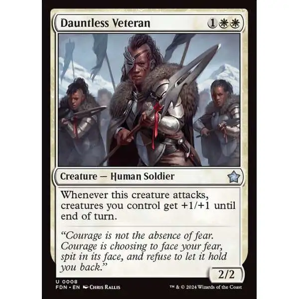 MtG Foundations Uncommon Foil Dauntless Veteran #8