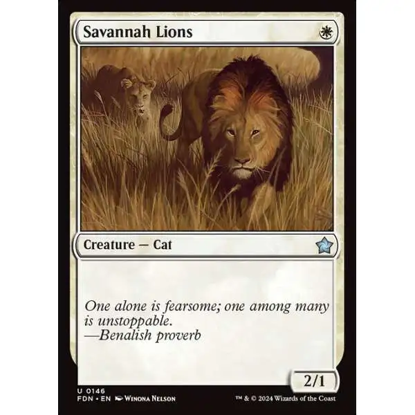 MtG Foundations Uncommon Savannah Lions #146