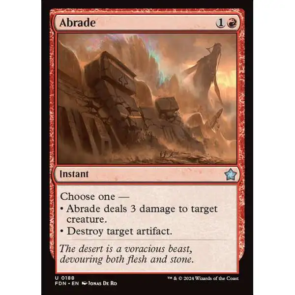MtG Foundations Uncommon FOIL Abrade #188