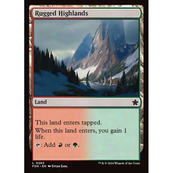 MtG Foundations Common Foil Rugged Highlands #265